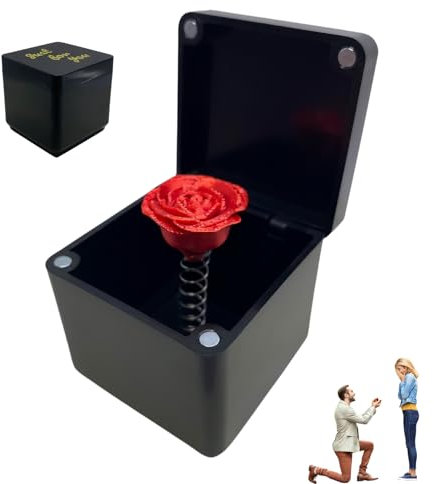 Yeefunjoy Rosa 3D Stampata in Scatola Sorpresa, Scatola Regalo a Sorpresa Pop-Up per San Valentino, Divertente Scherzo Regalo di Natale Halloween Gadget Scherzoso per Adulti Regalo Amato