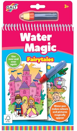 Galt Water Magic-sagor återanvändbara sagofärgningsböcker för barn, återanvändbara bilder för barn att färga, magiskt avslöja dolda bilder med vattenpenna, lämplig för åldrarna 3 år plus