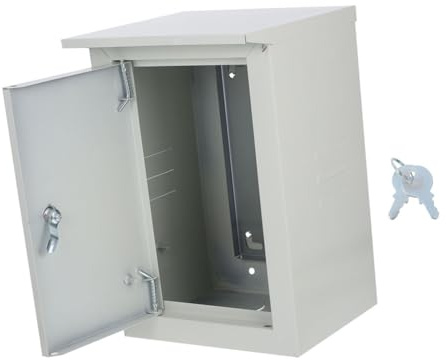 jojofuny Outdoor Wall-mounted Metal Junction Box Waterproof Electrical Enclosure Cable Distribution Cabinet Weather-resistant Control Box for Outdoor Power Projects