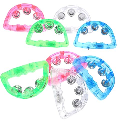 ERINGOGO 8stücke Teiliges Led-tamburin- Blinkende Handglocken Mit Klarem Klang Lustiges Musikspielzeug Für Party Bühne Und Rhythmisches Handperkussionsinstrument Farbwechselnde Lichtspielze