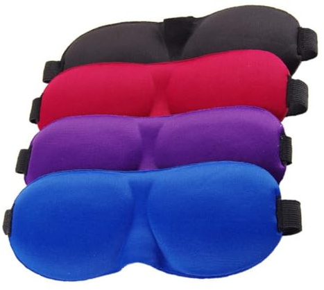 LOLIPPYY 4 piezas Antifaces para Dormir con Diseño Contorneado Bloqueo Total de Luz Bandas Elásticas Ajustables para Hombres y Mujeres de Fatiga y Transpirable