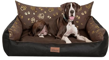 Bjird Hundebett Grosse Hunde Wasserdicht - Hundedecke Sofa, Hundebett Mittelgroße Hunde - Joker Waschbares Hundesofa mit Herausnehmbarem Kissen - Oeko-Tex Hundekissen Dog Bed 132x106 cm Braun 3D XXXL