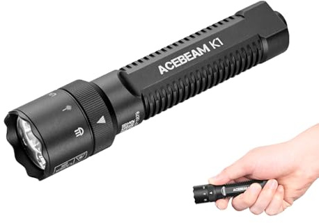 ACEBEAM K1 Rechargeable EDC AA Flashlight with Green Beam, UV and White LED Combo, 1000 High Lumens Pocket Flashlight, Triple Sources Super Bright Small Flash Light for Emergency, Camping, Home