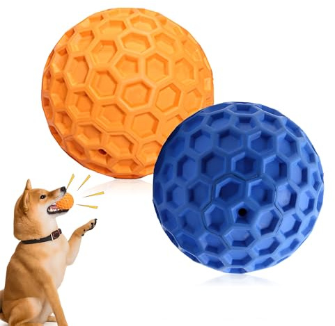 Hundeball Unzerstörbar 2 Stück Interaktives Kauspielzeug Blau Orange