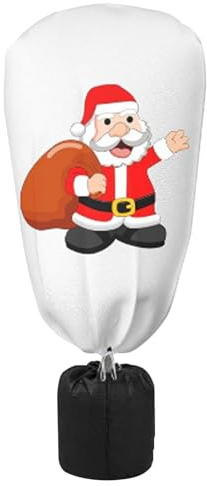 Hozaenwa Pflanzenschutzhaube Frostschutz - Weihnachtsmuster Winter Pflanzenschutz,Atmungsaktives Vlies Mit Zugband Und Reißverschluss Für Obstbäume Beerensträucher Vogelschutz
