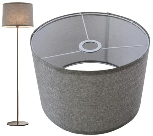 Stoff Lampenschirm aus Leinen: Großer Lampenschirm Stehlampe, E27 HandgefertigterLampenschirm für Stehlampe, japanischerLampenschirm,Schreibtischlampen, Hängelampen, Grau