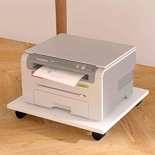 Mesa para Impresora con Ruedas, Soporte Móvil De Madera para Oficina Y Hogar, Carro Compacto Blanco para Fax, Estante Organizador(39 * 44 * 6.6cm)