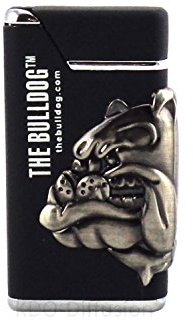 The Bulldog Amsterdam Briquet Tempête Gaz Réglable Rechargeable Gas Lighter (Noir)