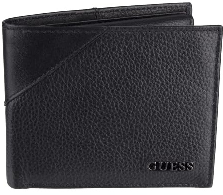 Guess Herren Leder Slim Bifold Wallet, Schwarz, Einheitsgröße