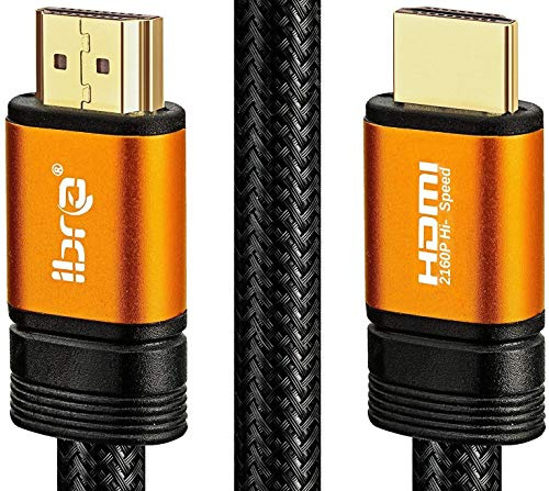 IBRA 4K HDMI Cable 5M HDMI Lead - Ultra High-Speed 18Gbps HDMI 2.0b Cord 4K@60Hz Support Fire TV, Ethernet, Audio Return, Video UHD 2160p, HD 1080p, 3D, Xbox PlayStation PS3 PS4 PC ORANGE