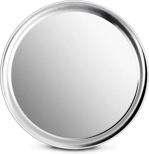 New Star Foodservice Restaurant-Grade Aluminum Pizza Pan/Tray, Wide Rim, 14 Inch, Pack of 6