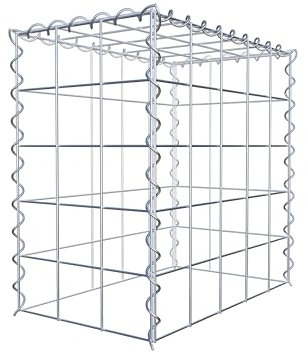 GABIONA Cesta de piedra cuadrada, malla 10 x 10 cm, profundidad 30 cm, cesta de cultivo tipo 3, cierre en espiral, galvanizado (50 x 50 x 30 cm)