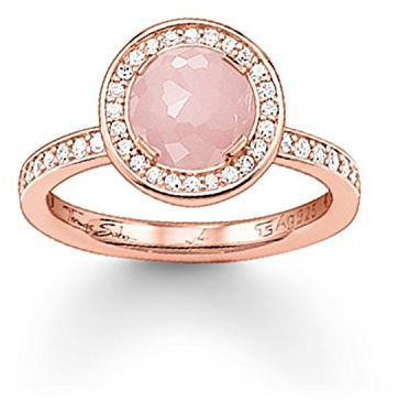 THOMAS SABO Solitärring Light of Luna Rosa 925er Sterlingsilber; 750er Roségold Vergoldung