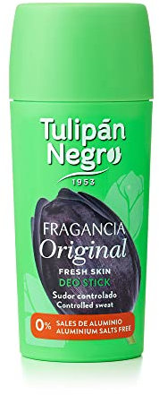 Tulipán Negro Desodorante Stick Original 60 ml, Sin Sales de Aluminio, Fragancia Original