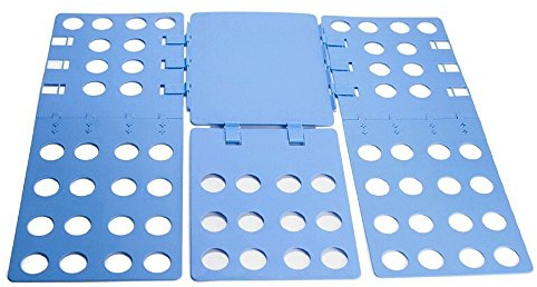 DUBENS Kleidung Faltbrett, Profi Verstelltbar Hosen Hemden Wäsche Kinder Erwachsen-Faltbrett Falthilfe für T-Shirt Falten Zusammenlegen Wäschefalter Wäschefaltbrett Hemdenfalter, 66x57cm (Blau)
