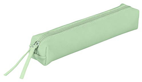 Clairefontaine 410152C Schlampermäppchen Slim, aus Lammleder, 19,5 x 2,5 x 4cm, 1 Stück, Grün