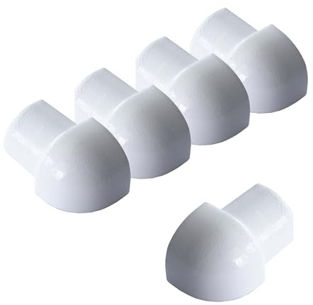 Dalsys 5x Außeneck Viertelkreisprofil 10mm Weiß | Fliesenschiene, Aluminium eloxiert, Kantenschutz für Fliesenverlegung, Eckabschluss, Bad und Küche