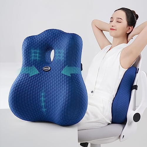 seeknow Lendenwirbelstütze für Stuhl Rückenstütze für Couch Lendenwirbelsäule für Auto Bürostuhl Rückenkissen für Schmerzen im unteren Rücken Memory Foam Rückenlehne für Schreibtischstuhl, Liege