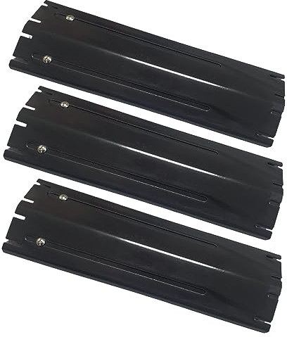 BricoShopping® Difusor de calor para barbacoa de gas de repuesto universal ajustable inoxidable cerámico negro rejilla cubrequemadores cortina protección placa para cubrir los quemadores (inoxidable 3