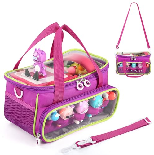 OUKNAK Tragetasche für Toniebox, Aufbewahrungstasche für Tonie Charaktere mit Schultergurt und Griff, Home Outdoor Handtasche für Toniebox 2 Audio Player und Puppen (Violett)