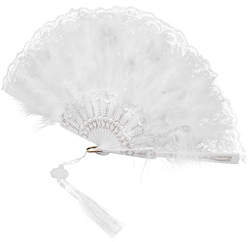 ABOOFAN 2St Federfächer Faltbare Ventilatoren Handheld-Fans Chinese Fan chinesischer fächer Dekor Lüfter Spitzenhandventilator Handfächer empfindlich Quastenfächer Ost Lupine Braut Metall