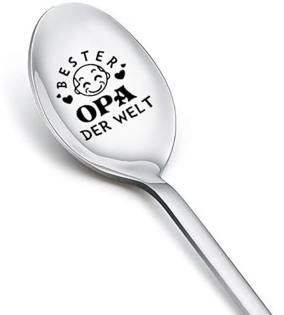 Best Grandpa Spoon for Men Papa Father Day Gifts for Grandfarher Granddad Anniversary Birtnday Gift for Ice Cream Lover Gifts for New Bonus Grandpa Engraved Coffee Spoon for Tea Lover Gift