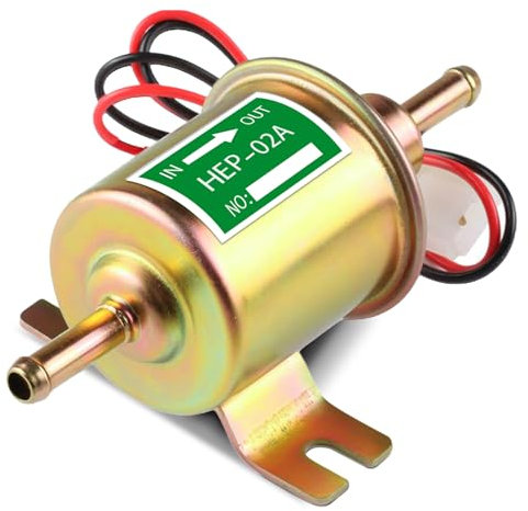 Universal Kraftstoffpumpe Elektrisch: WEGREAT 12V HEP-02 Hochleistungs Druck Benzinpumpe, Übernahme der Kolbentyp Ölversorgungsmethode, Niederdruck-Auto Kraftstoffpumpe für Benzin und Diesel, Gold