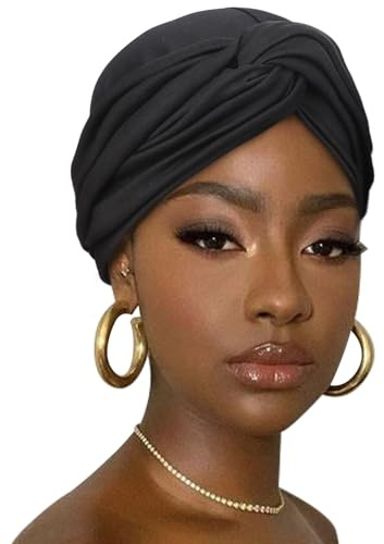 DRESHOW Haar Wrap für Damen Gerippte Weich Turban Stretch Jersey Kopftuch Atmungsaktiv Leichtgewicht Turban Einfarbig