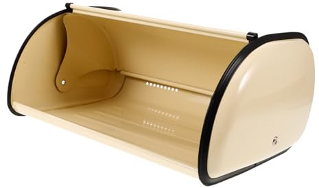 MAGICLULU Bread Storage Container Offering Ample Space Compact-sized Vintage with Lid Golden Iron Kitchen Bread Box and Elegant Retro Baking Style for Countertop Organisation