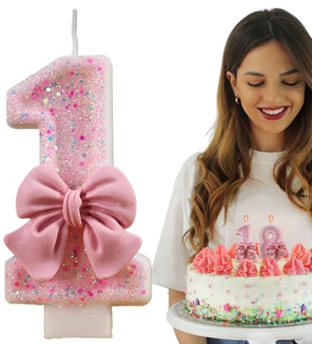 Bougies numérotées pour gâteaux d'anniversaire,bougies d'anniversaire | Bougies à gâteau scintillantes avec décorations de nœuds papillon - Décoration de fête à thème de réunions, bougies numériques d