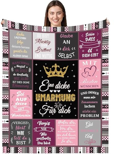 LSGXZS Geschenke für Freundin,Umarmung Kuscheldecken Geschenkegeburtstag für Beste Freundin,Geschenke für Frauen Freundin Schwester Kollegin Ehefrau und Mutter zum Weihnachten Geburtstag