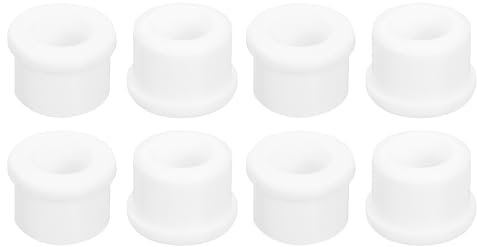 sourcing map 16Pcs Rubber Grommets 9/16(15mm) Drill Hole, 3/8(10mm) ID Hole Top Hat Grommet White Silicone Rubber Hole Plug Gasket for Wiring, Automotive