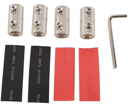 Brass Wire Splice Coupler Connectors, Excellent Conductivity, Double Wall Heat Shrink, 4PCS for Amplifier Truck Boat Motor Car