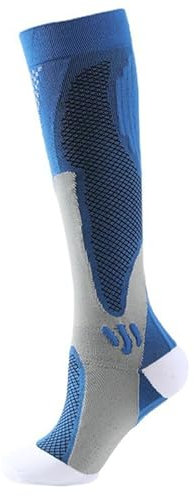 Popyy Kompressionsstrümpfe für schmerzfreie Beine und Füße (L/XL（40-46）,blau 1 [Paar])