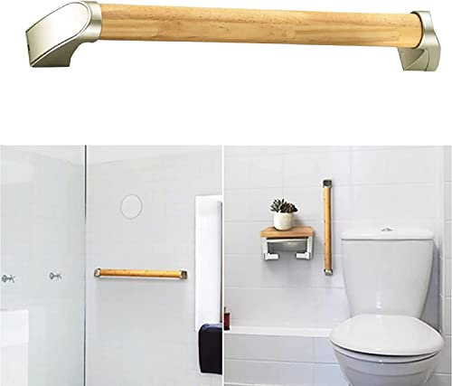 Haltegriffe für Badezimmerhandläufe, Haltegriffe aus Holz, wasserdichte Handlaufstangen mit Sicherheitsunterstützung, l-montierte, rutschfeste Haltegriffe für Badewannen, Duschen, Treppen und Flure f