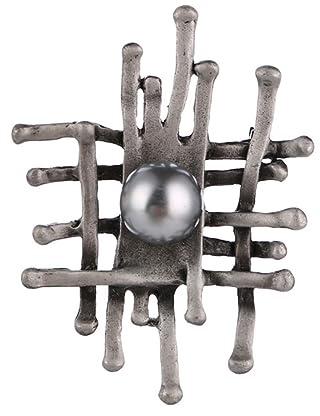 LIFKOME Broche de perlas para mujer, broche de aleación geométrica, broche elegante para ropa y bolsos