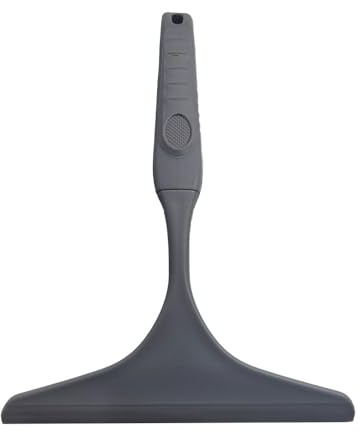 Limpiaparabrisas con mango TPR para ventanas, espejos y mamparas de ducha - Hoja flexible con agujero para colgar - 27,5 x 20 cm