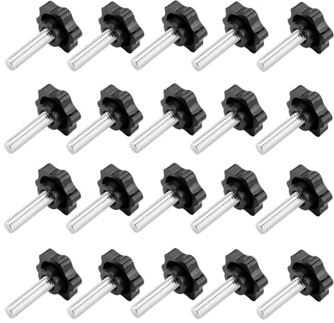 20 tornillos de estrella, M8 x 30 mm, tornillos de cabeza estrellada, tornillo moleteado, tornillo de mariposa, botón de sujeción de cabeza de estrella, tornillos de mariposa, tornillo de sujeción