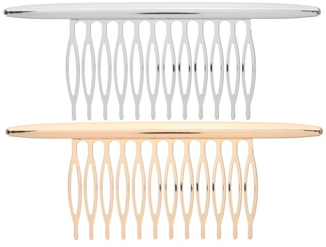 FOMIYES 2 Stück Schöne Haarspangen aus Gebürstetem Gold Silberfarbenem Gebogenem Galvanisiertem Modische Haarkämme für Damen Vielseitiger Haarschmuck für Alltag und Party