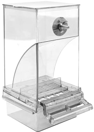 Genérico Automatic Parrot Feeding Container, Bird Cage Feeder, Without Scatter Food Stand, Clean Seed Receiver | Smart Hanging Dispenser for, End
