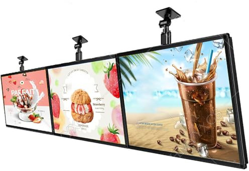 DHMYYXGS Restaurant Café LED Restaurant Beleuchtete Menütafel,Höhenverstellbar Plakat Regal LED Boxen,Wand- Und Hochformatmontage Möglich Digital LED Werbung Poster Screen,Für Menüanzeige 50x70cm