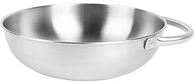 Tatonka Bowl with Grip - Leichte Schüssel aus 18/8 Edelstahl mit Henkel und Volumenskalierung - rostfrei, lebensmittelecht und resistent gegen Fruchtsäuren - Ø 18 x 5 cm - 165 Gramm