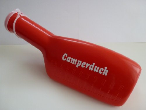 Uriduck Urinflasche für Männer mit weißer Camperduck Beschriftung
