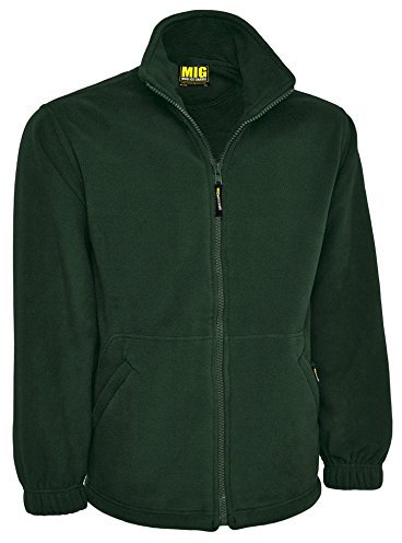 MIG - Mud Ice Gravel Mens Classic Fleece Jacket Coat Sizes XS to 4XL - Work Leisure Sports Casual (5XL - XXXXXL, Bottle Green)