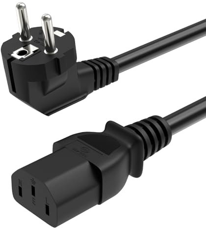 Kaltgerätekabel, Netzkabel C13 Kabel, 3 polig Kaltgerätestecker 1,5 m Stromkabel für PC, Monitor, Drucker, Geräteanschlusskabel, Haushaltsgeräte, Netzwerkgeräte Power Kabel, Schwarz