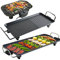 Teppanyaki Non-Stick Barbecue Grill - Electric, Smokeless, Adjustable Temperature Control, Large 48x27cm - Indoor/Outdoor Portability