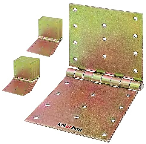 KOTARBAU® Lot de 10 charnières de porte - Roulées - 100 x 200 mm - Galvanisées robustes