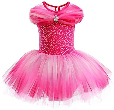 Lito Angels Robe Ballet de Danse Belle au Bois Dormant Princesse Aurore pour Enfant Fille, Déguisement Ballerine Justaucorps Danseuse Tutu Taille 6-7 ans (étiquette en tissu 130)