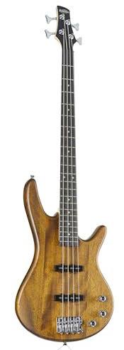 Ibanez Gio GSR180-LBF - Bajo eléctrico de 4 cuerdas plano marrón claro transparente