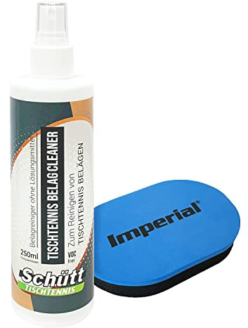 Schütt Tischtennis Belag Reiniger | VOC-haltig oder VOC-frei | Zur Reinigung & Pflege von Tischtennisbelägen | Antistatisch | Schnelltrocknend | Verbessert Griffigkeit & Haltbarkeit | 250ml